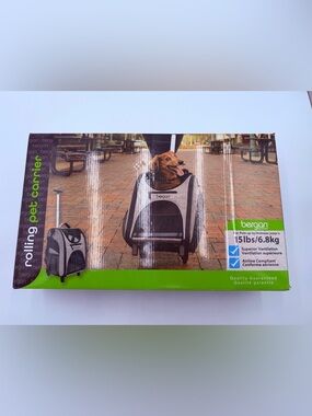 NIB Bergan Rolling Pet Carrier in Heather Grey